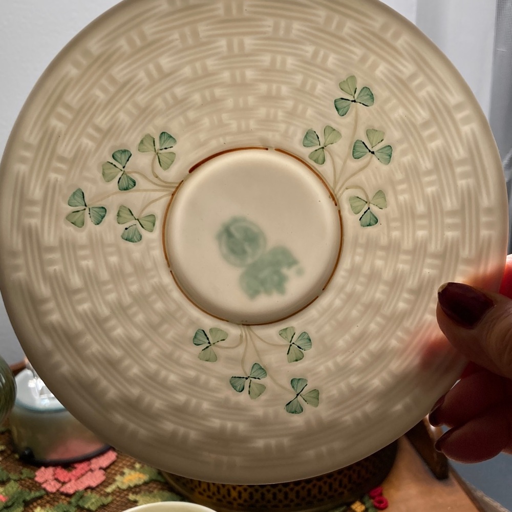 HOST PICK😀Belleek fine porcelain tea cup and saucer set of two - Picture 9 of 9